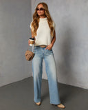 Ovalia Ribbed Mock Neck Sweater