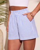 Corfu Striped Elastic Waist Shorts