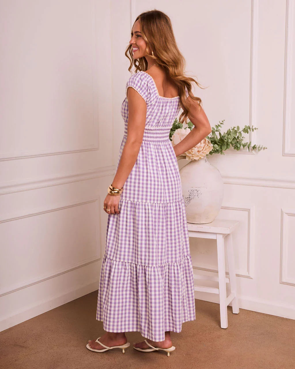 Willowy Meadow Gingham Maxi Dress