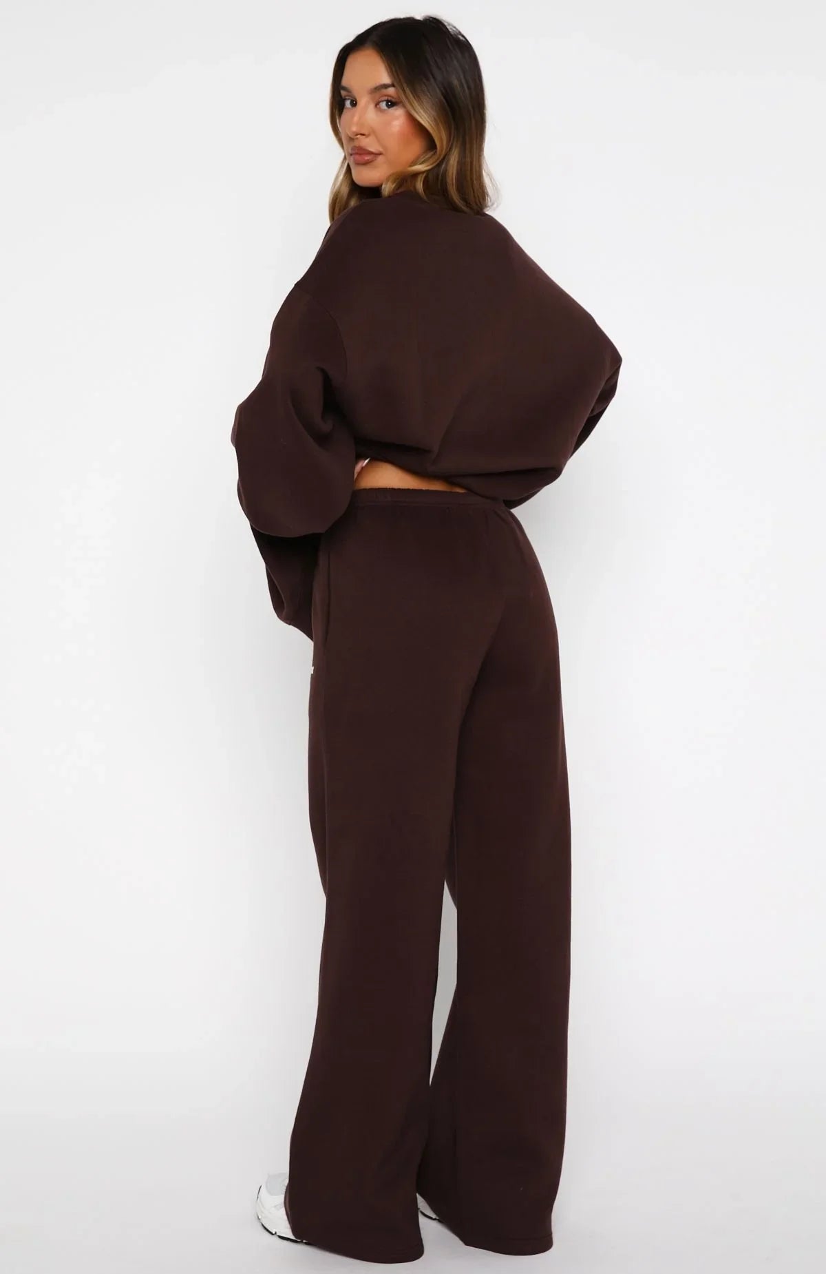 Test Drive Wide Leg Sweatpants Chocolate