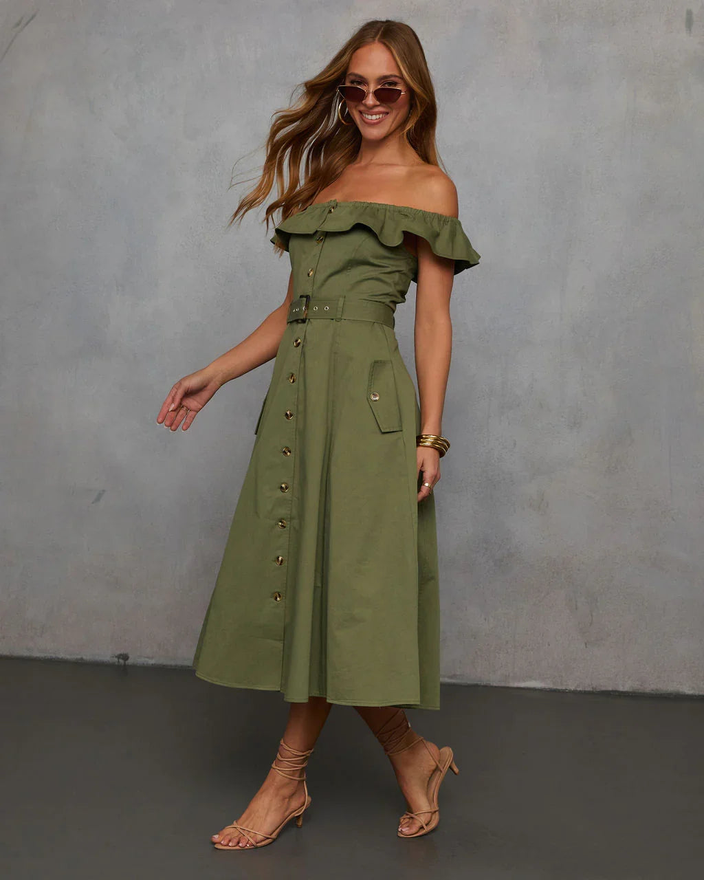 Maryanne Belted Utility Midi Dress