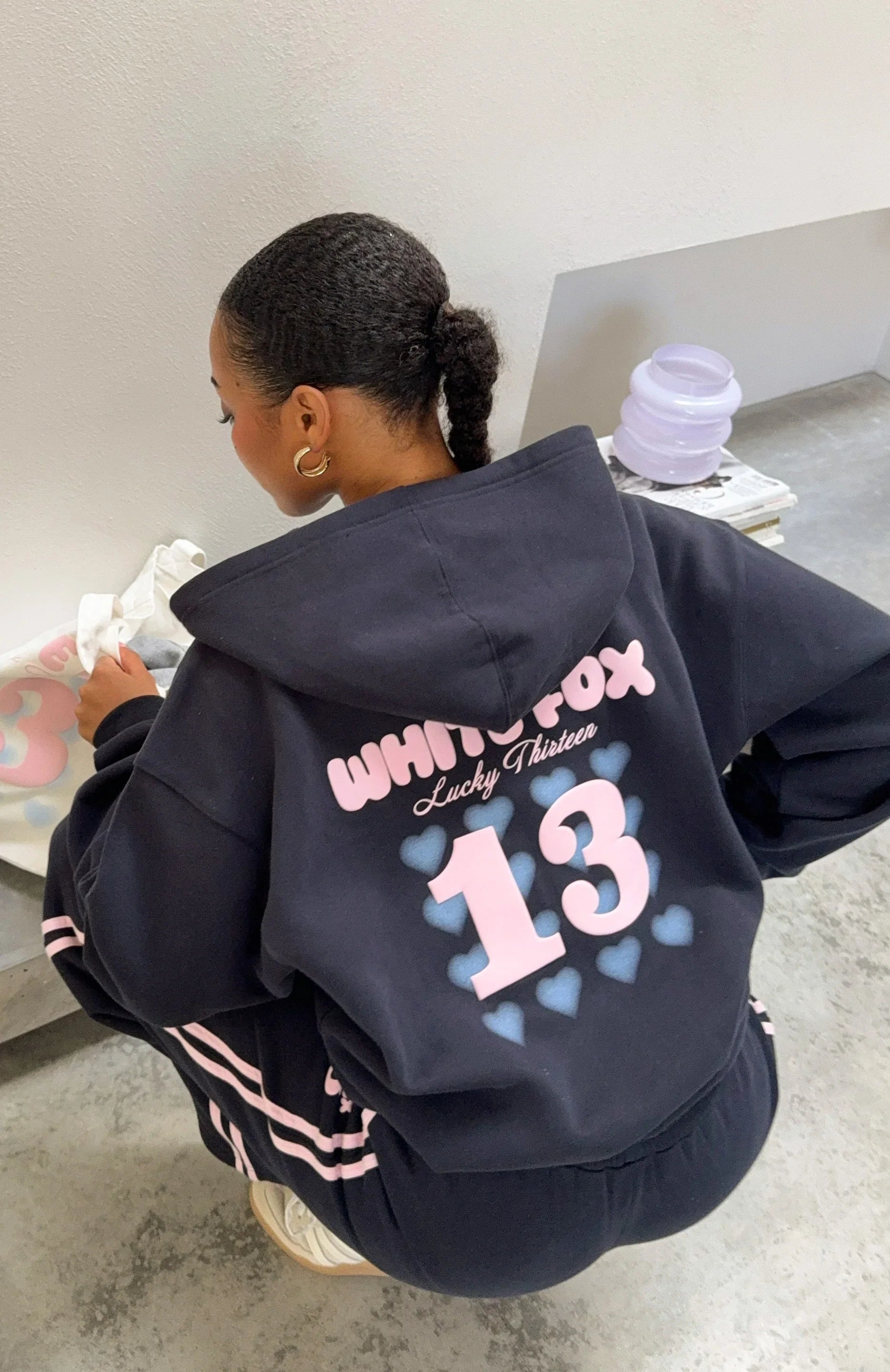 Lucky Thirteen Charise Zip Front Hoodie Navy