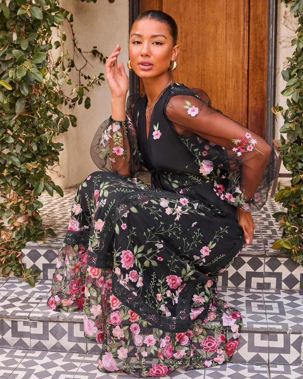 Beloved Bloom Embroidered Floral Maxi Dress