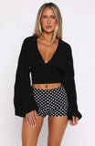 Love Shy Long Sleeve Top Black