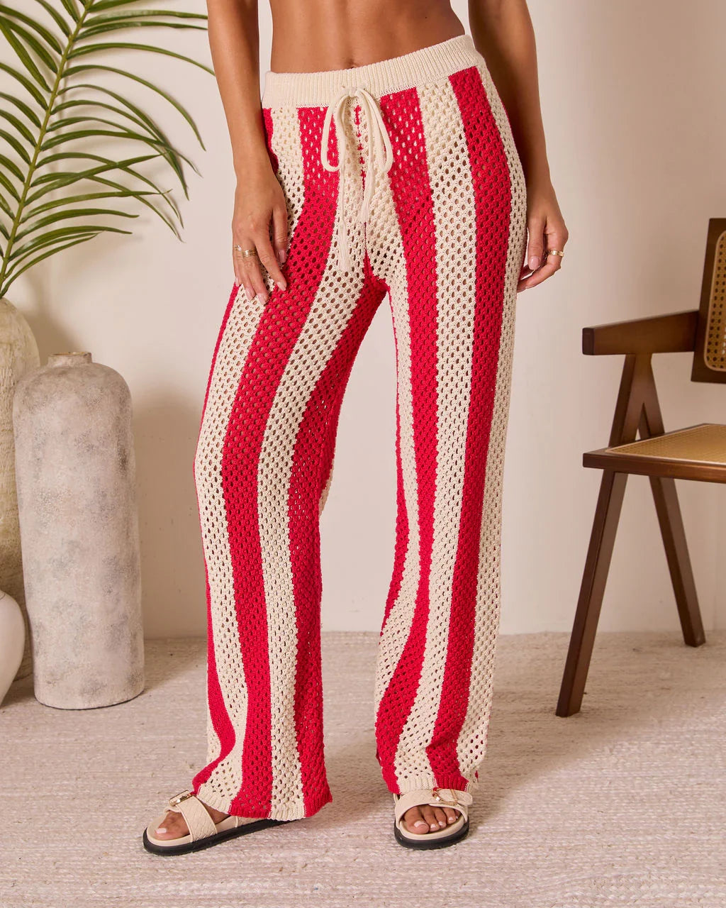 Zenya Cove Crochet Striped Cover Up Pants