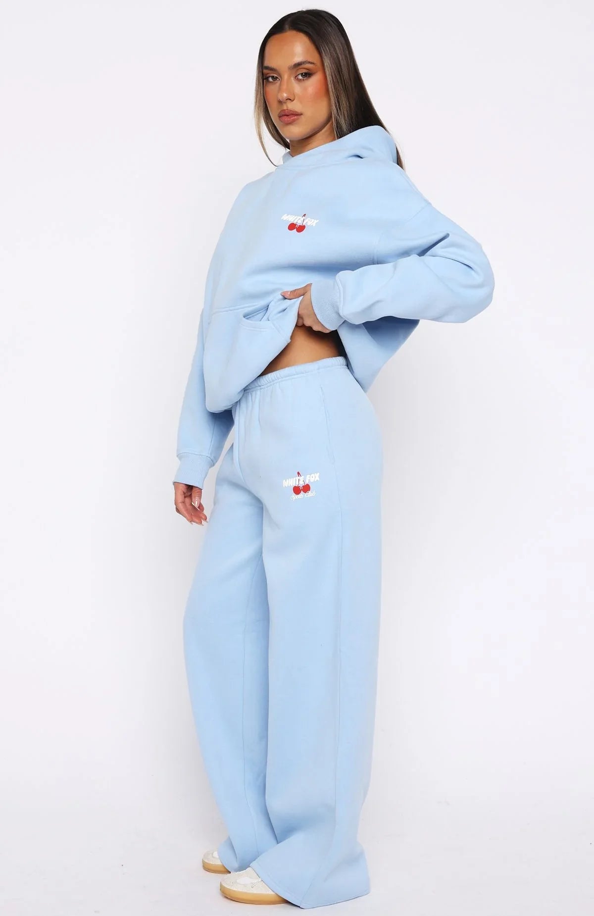 Club 14 Cassie Wide Leg Sweatpants Blue