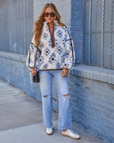 Lanei Aztec Print Half Zip Pullover