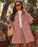 Jensin Tweed Houndstooth Shirt Jacket