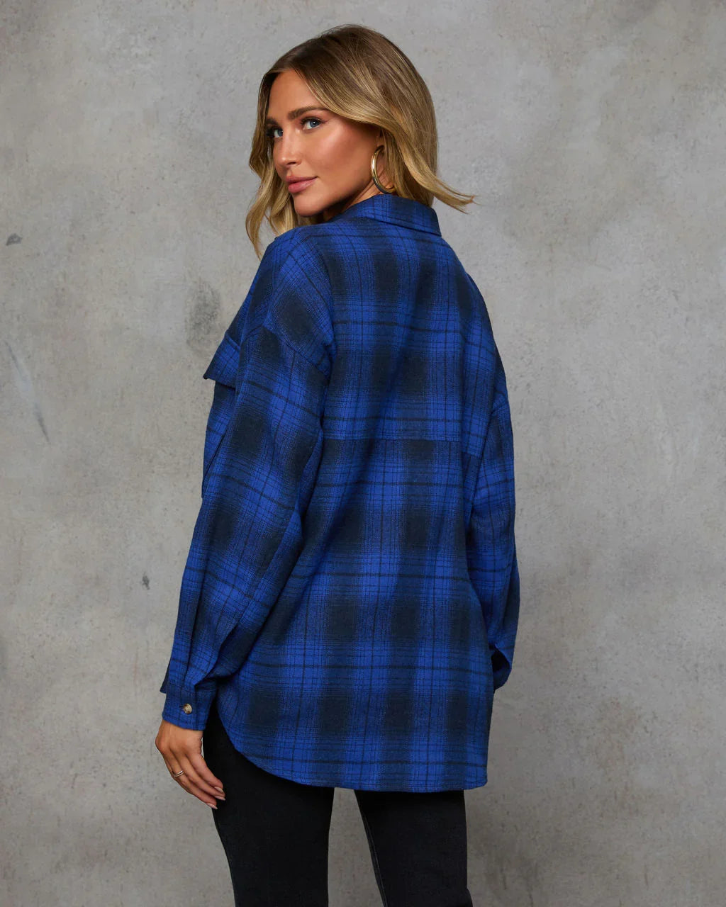 Petaluma Cotton Blend Plaid Button Down Top