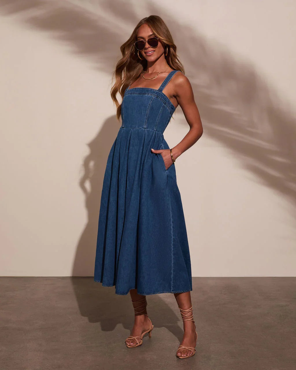 Meralda Corset Denim Midi Dress