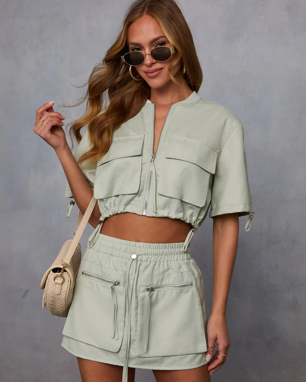 Minimal Muse Cargo Pull Cord Jacket