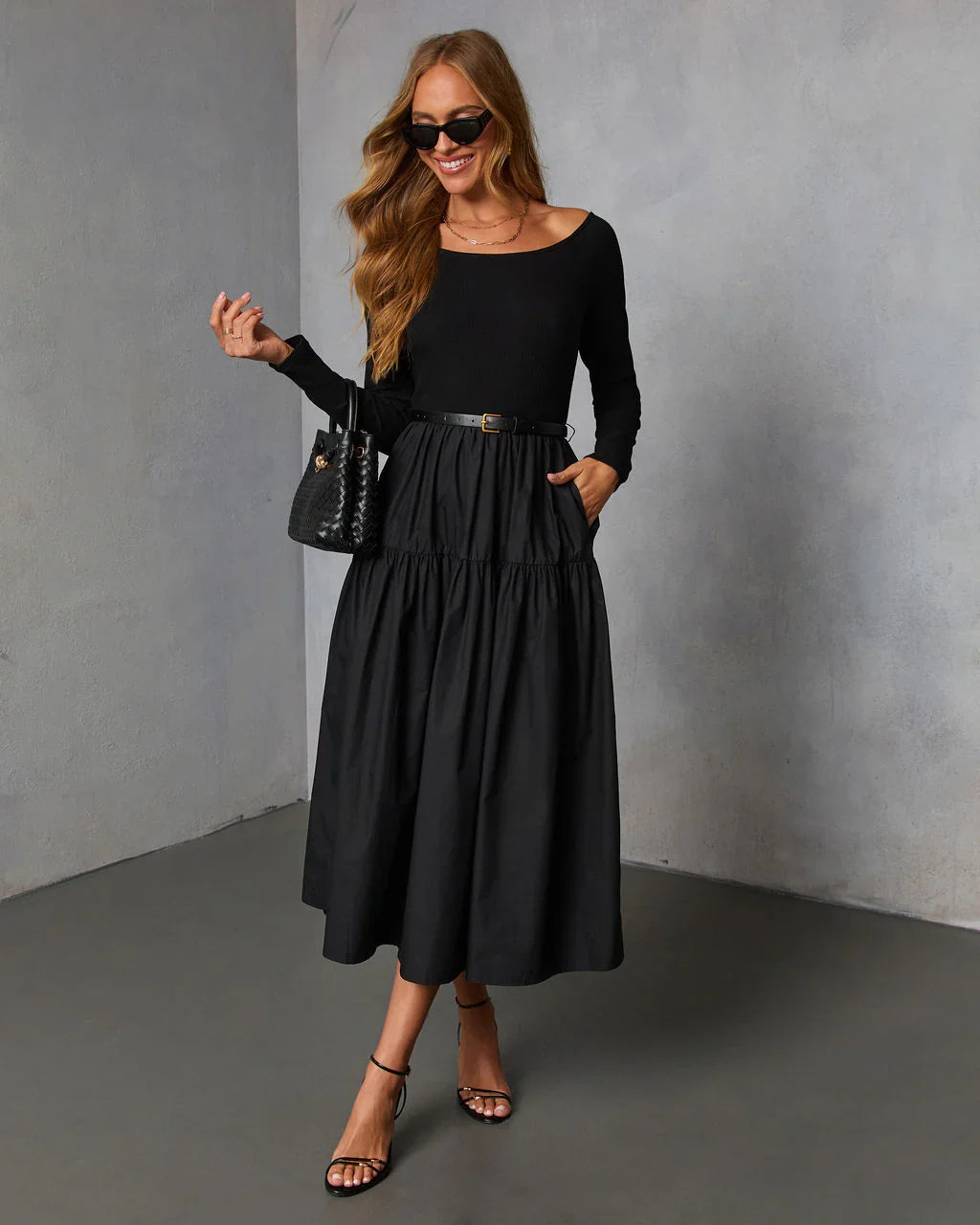 Fallow Field Belted Midi Dress