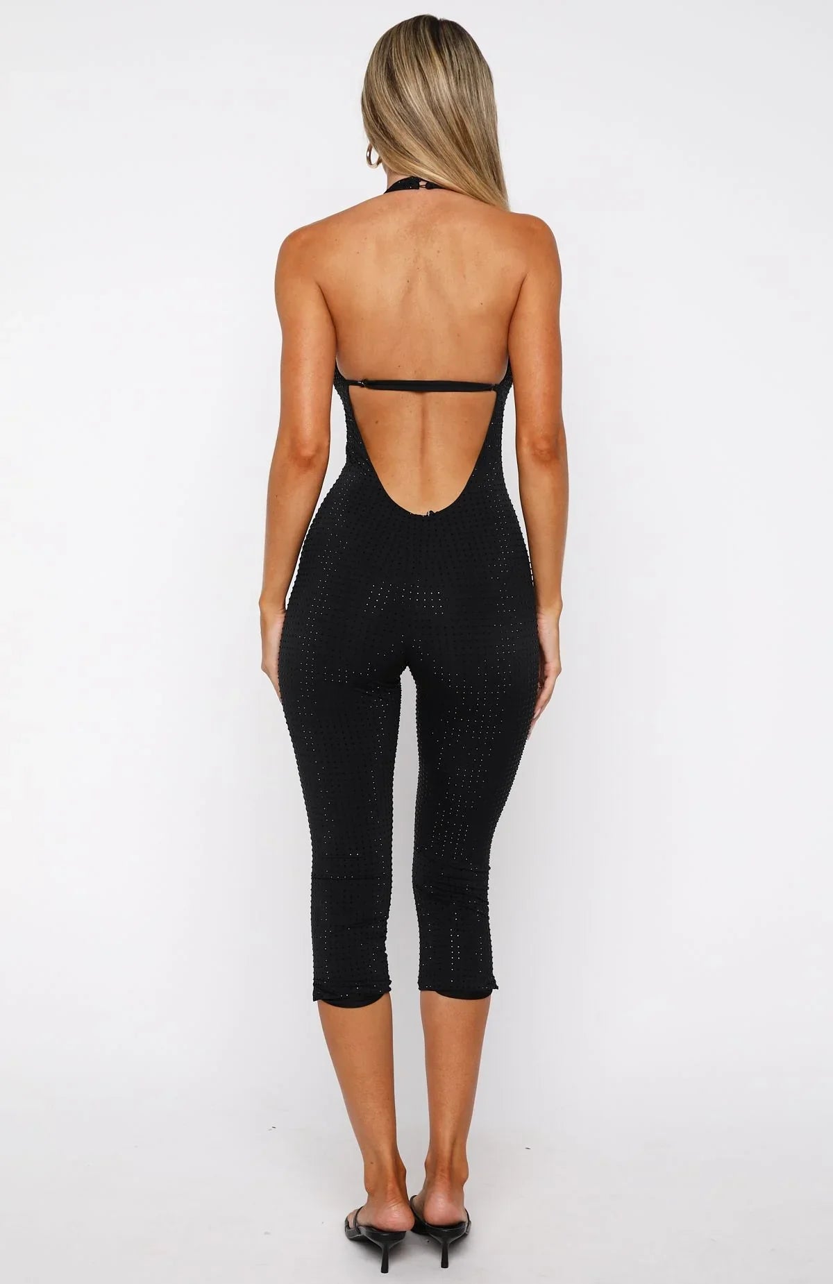 Retrograde Romance Embellished Jumpsuit Black