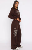 Love You Regardless Wide Leg Sweatpants Chocolate