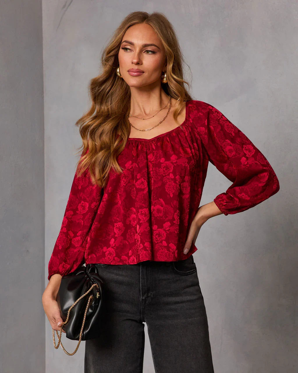 Cool Bloom Floral Jacquard Blouse