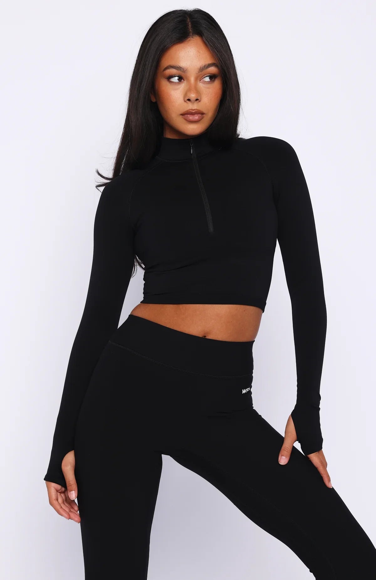 Stride Seamless Zip Long Sleeve Black