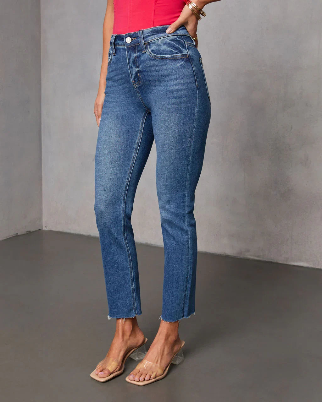 Ronnie Super Stretch High Rise Straight Leg Jeans