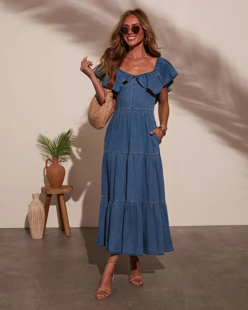 Penelope Chambray Midi Dress