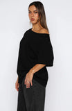 Give Me Options Off Shoulder Tee Black
