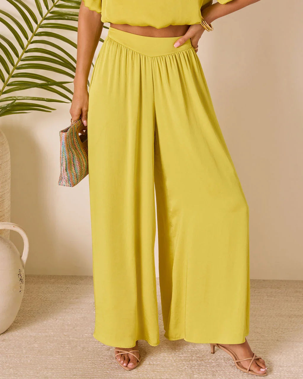 Island Drift Pleated Wide Leg Pants