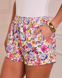 Bloom Spell Twill Floral Shorts