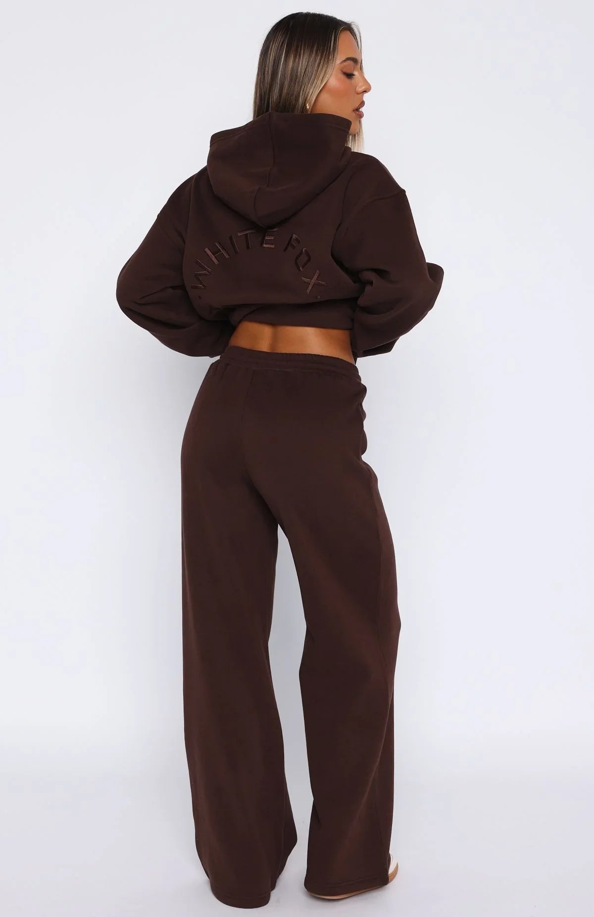 Stay Lifted Wide Leg Sweatpants Bitter Chocolate