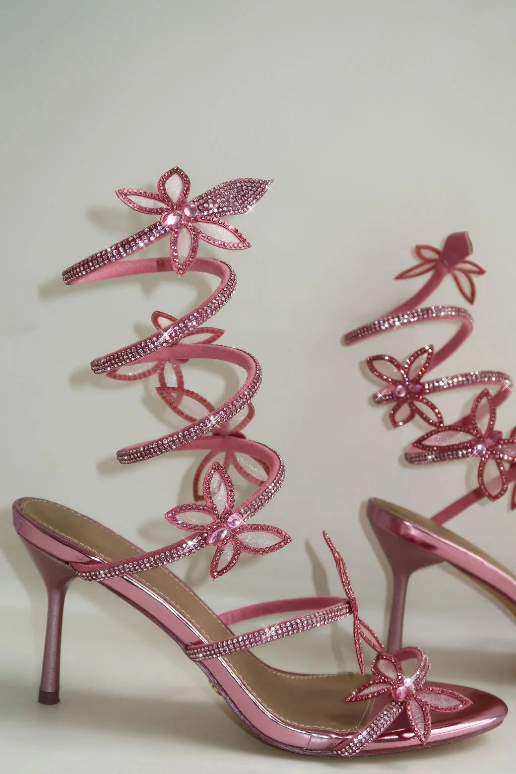 Shai Diamante Wrap Heels Pink