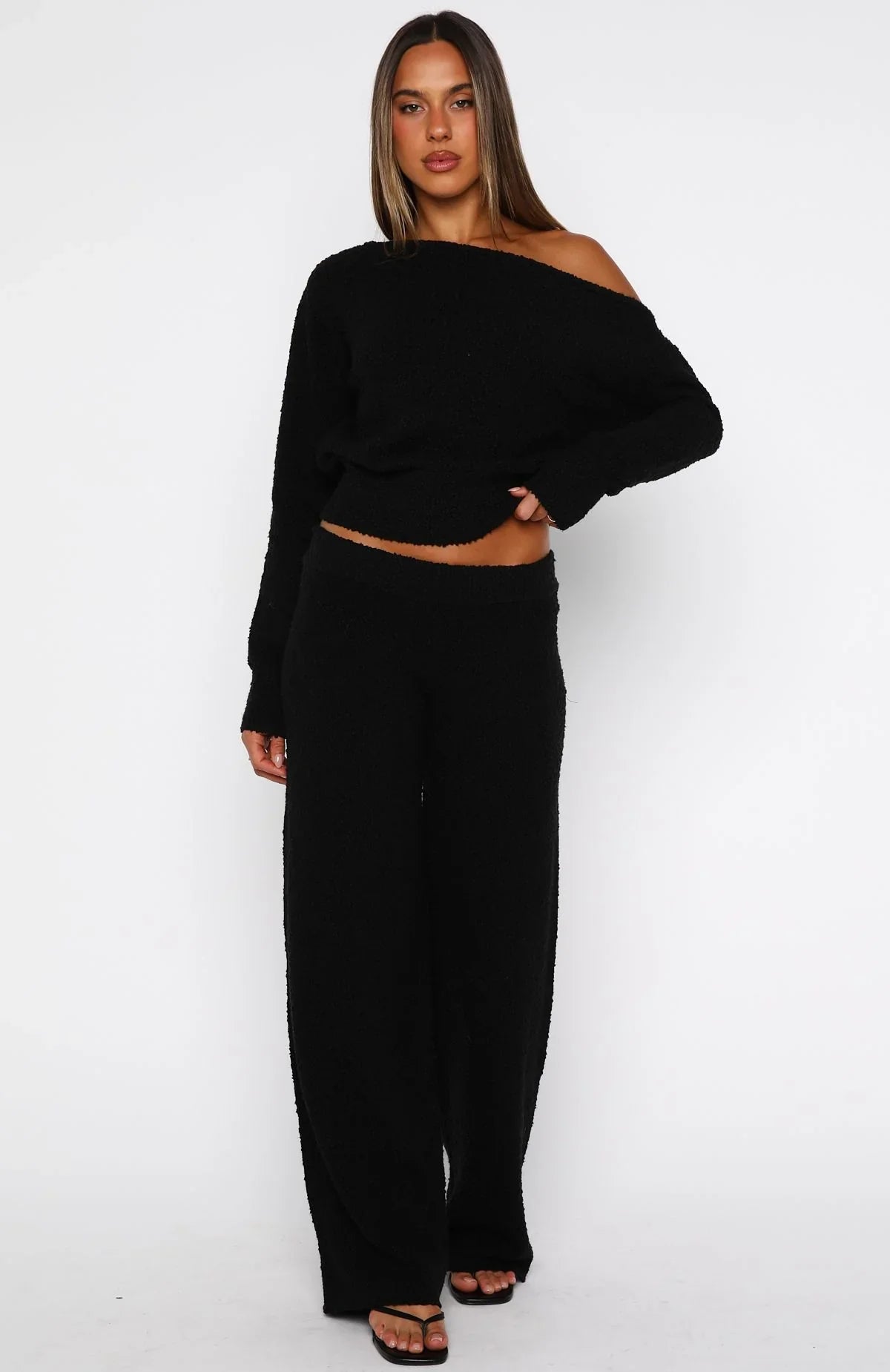 Please Be Mine Knit Pants Black