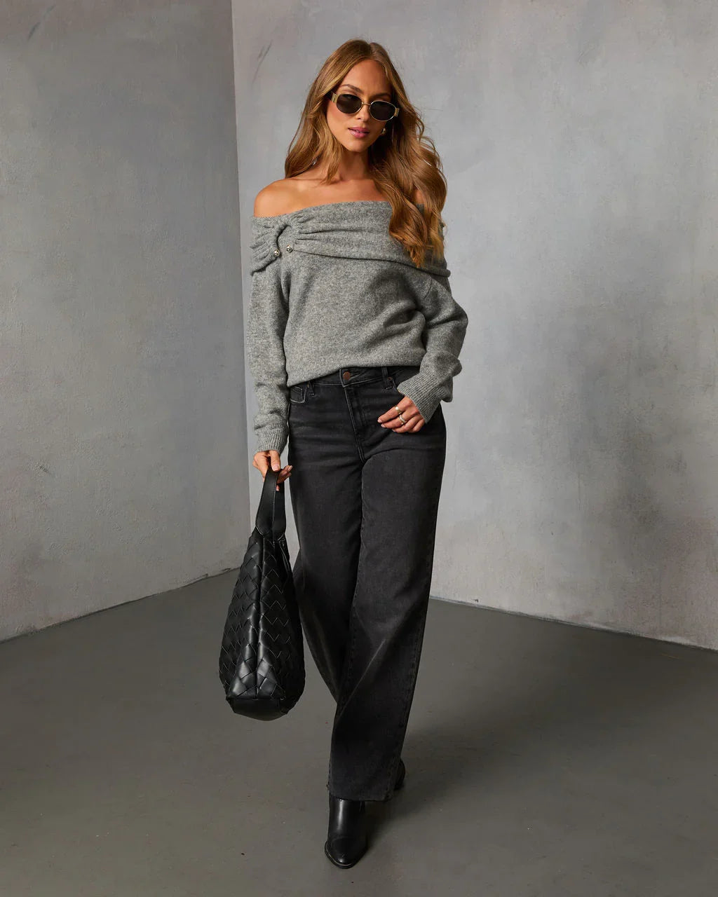 Snuggle Mode Off The Shoulder Sweater