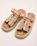 Honey Coast Colorful Striped Woven Sandals