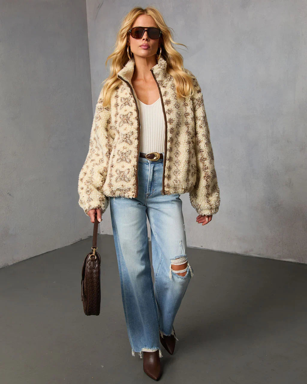 Bramble Fair Isle Print Fleece Jacket