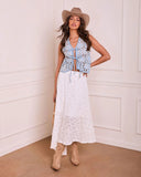 Solrae Lace High Low Maxi Skirt