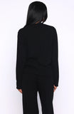 Come A Long Way Soft Lounge Long Sleeve Ribbed Tee Black