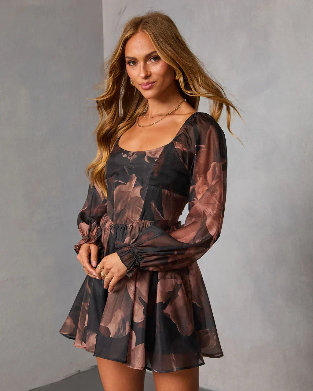Nocturne Bloom Printed Mini Romper