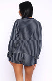 Touchdown Long Sleeve Tee Navy Stripe
