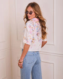Honeysuckle Haven Printed Button Down Top