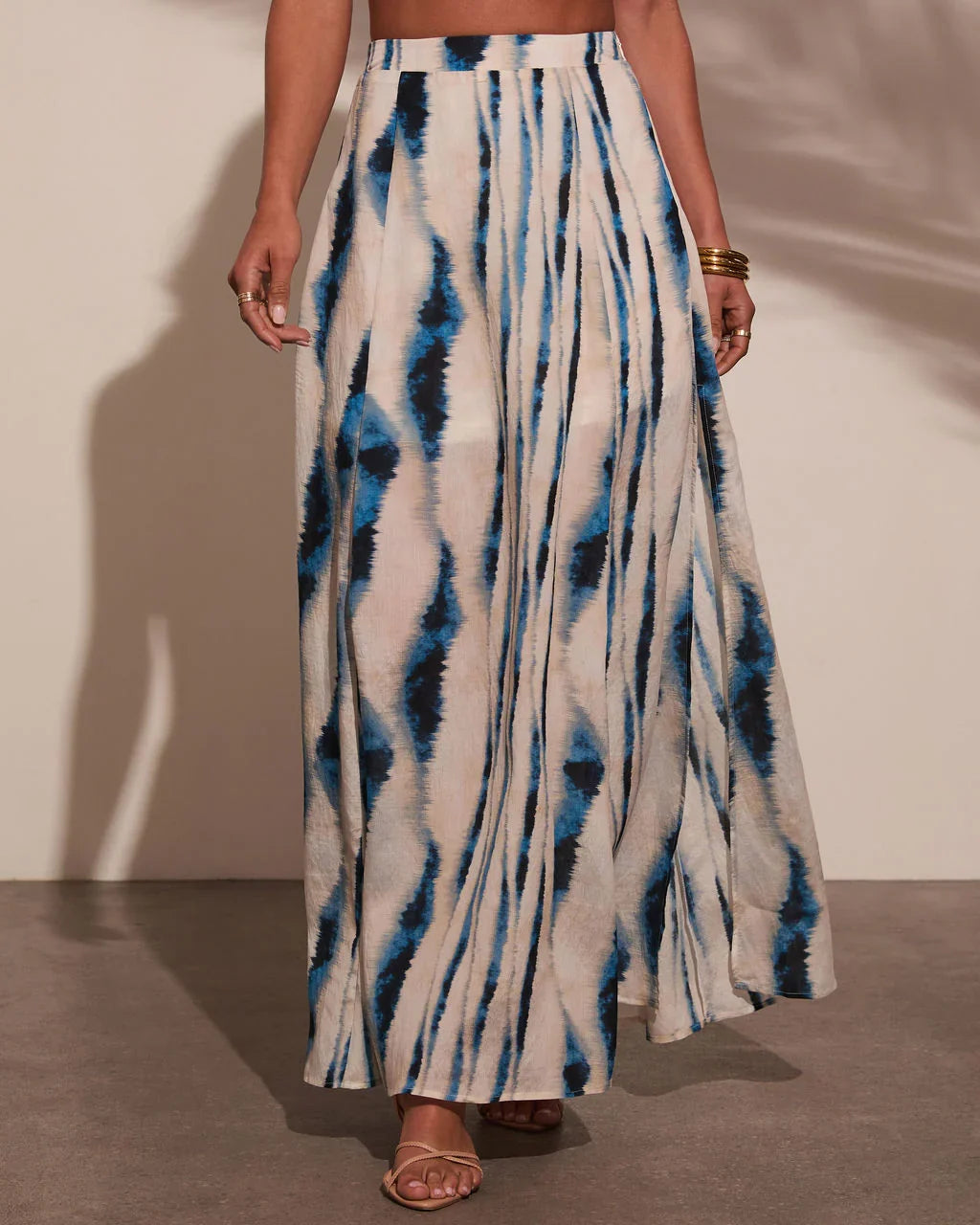 Haidee Watercolor Striped Maxi Skirt