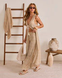 Drifted Moment Chevron Print Cover Up Tassel Tie Duster