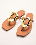 Coasted Aura Metal Hardware Flat Sandal