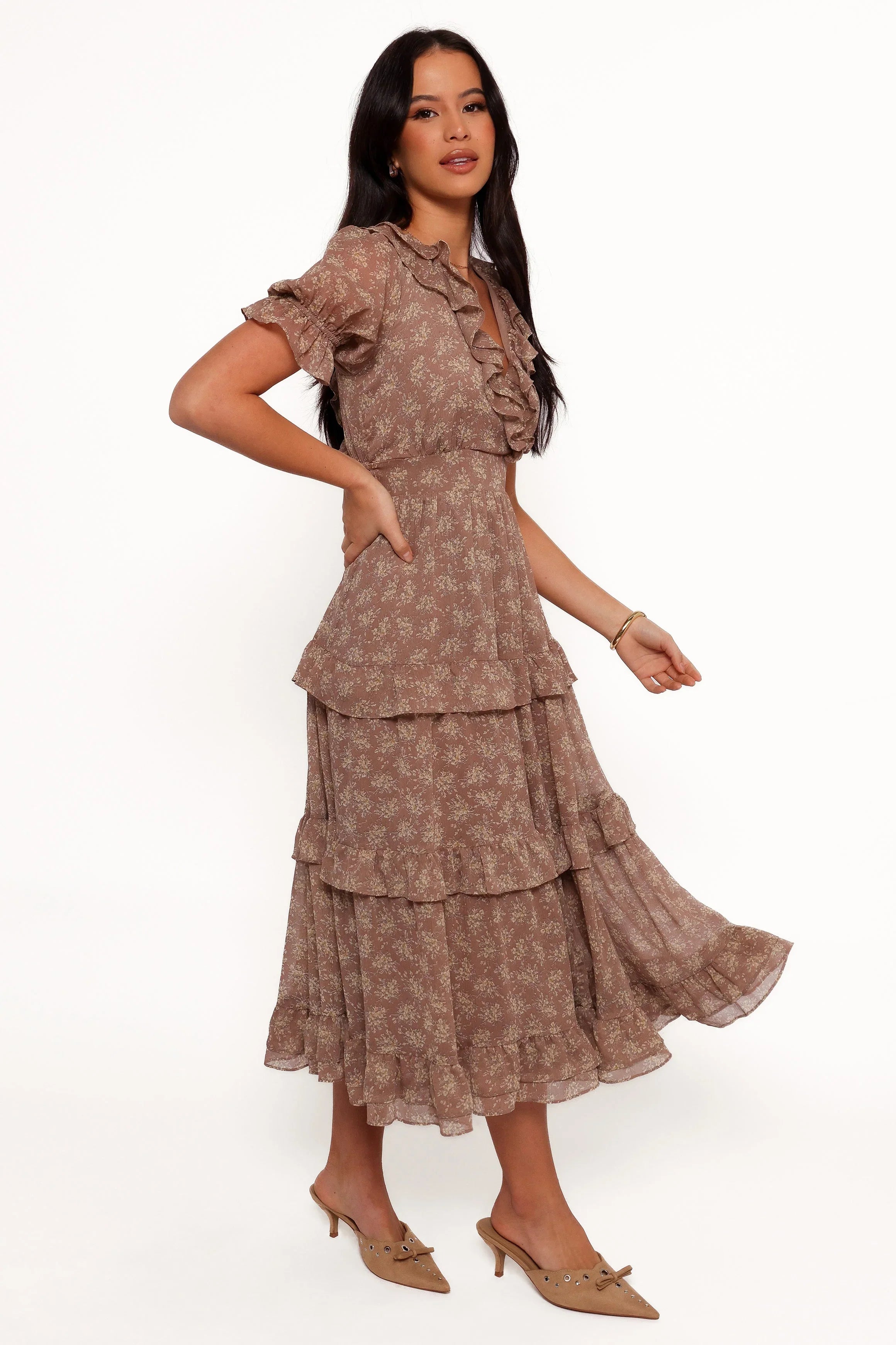 Dayla Maxi Dress Brown Light Beige