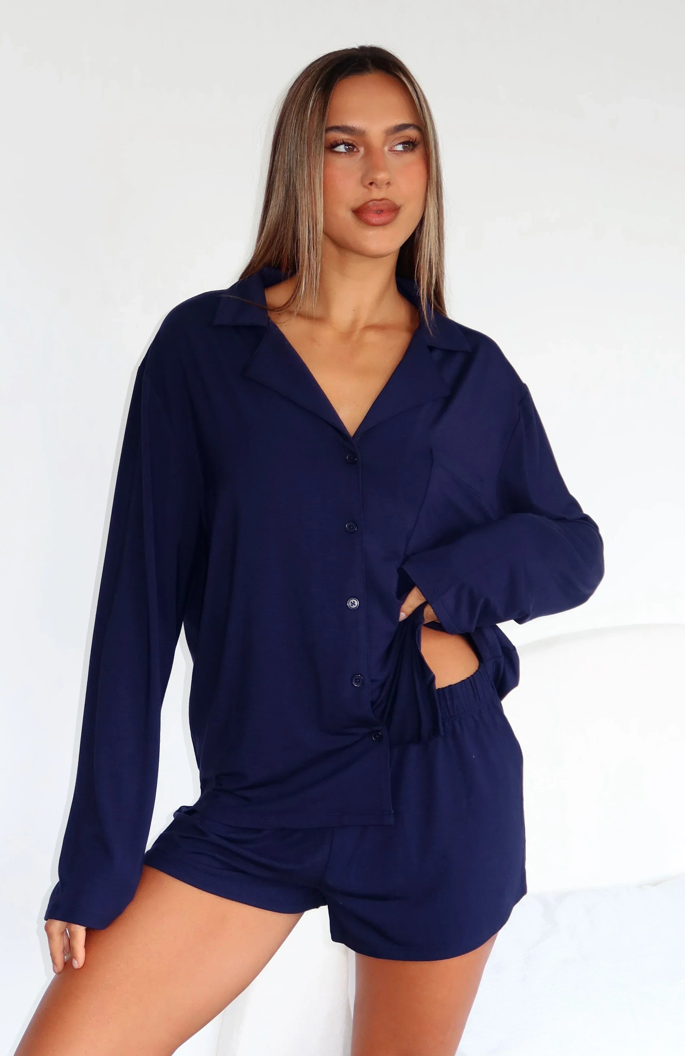 Dreamscape Long Sleeve Pyjama Set Navy