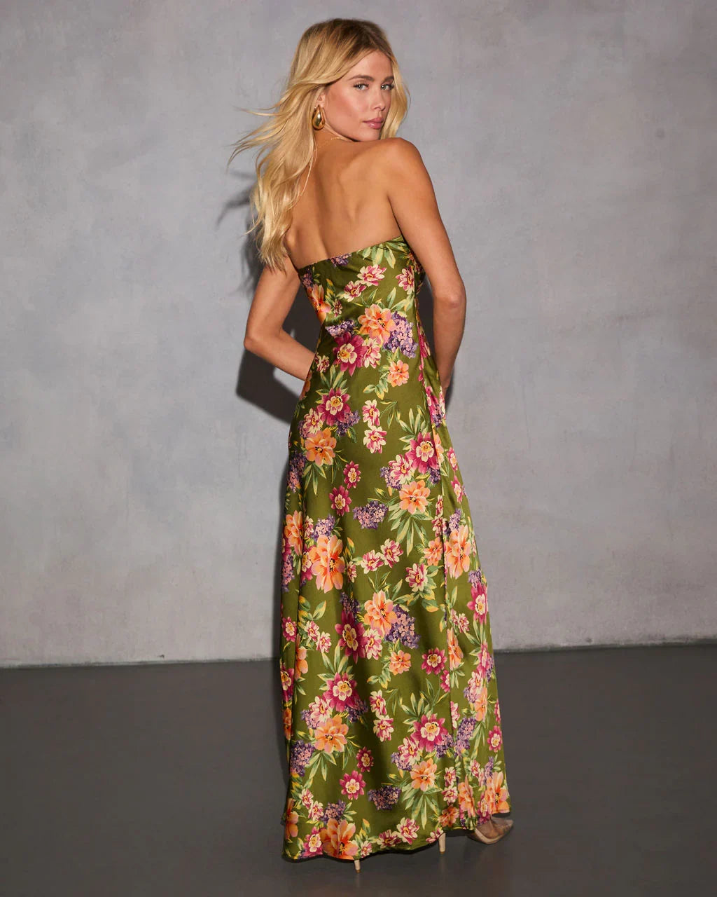 Selina Abstract Strapless Maxi Dress