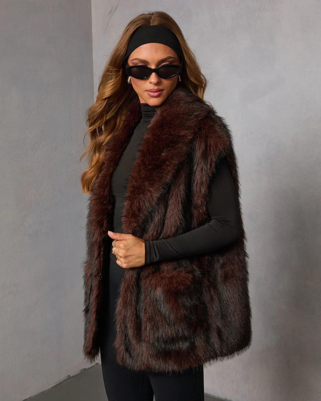 Frosted Berry Faux Fur Vest