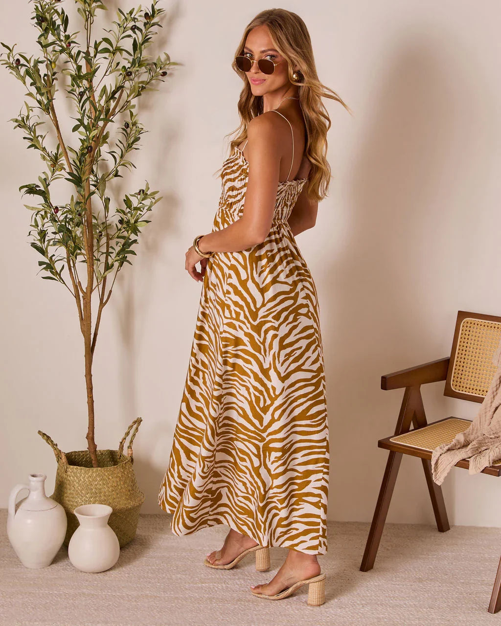 Solarah Animal Print Maxi Dress