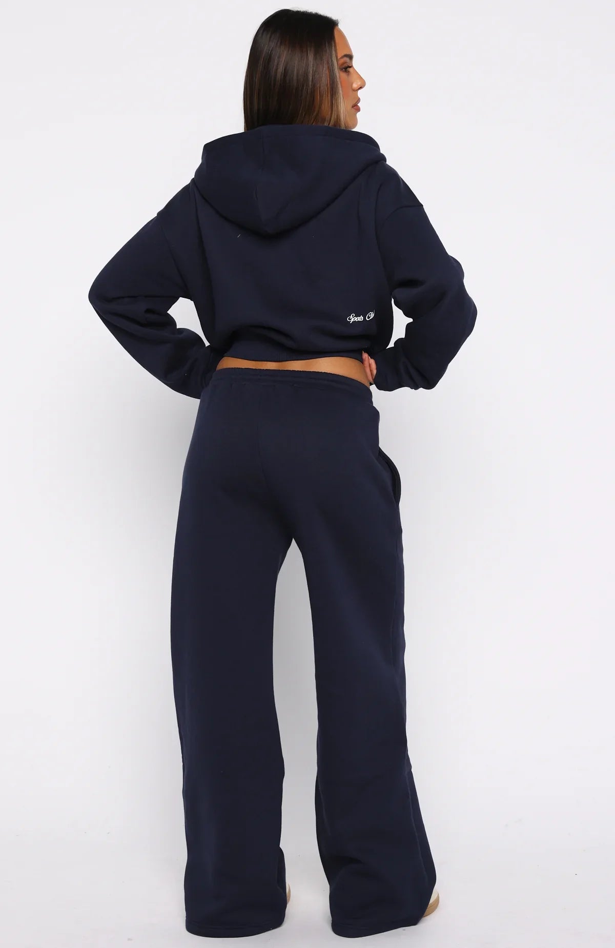 Club 14 Allie Wide Leg Sweatpants Navy