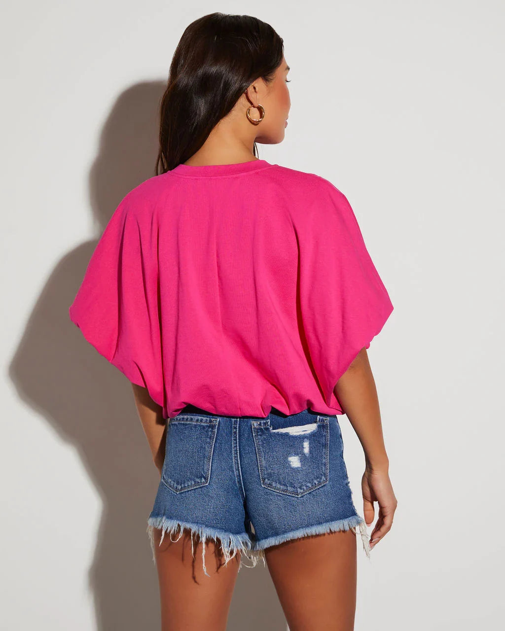 Kaylee Bubble Hem Cotton Crop Top