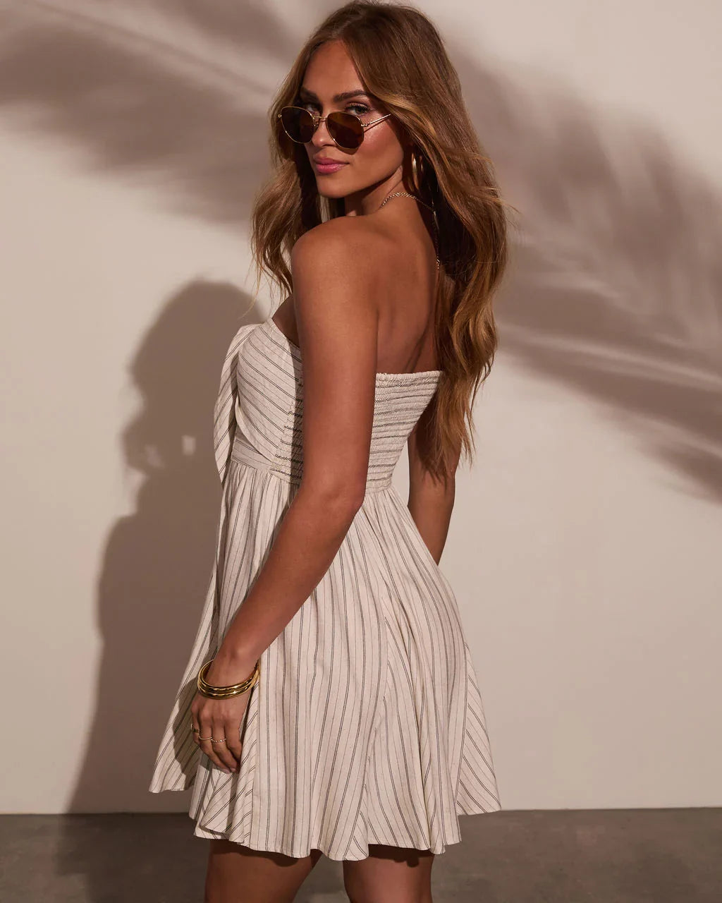 Caraline Strapless Front Tie Mini Dress