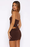 Light Up My Life Strapless Mini Dress Chocolate