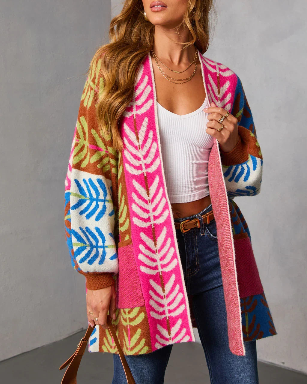 Gildelle Multi Color Print Cardigan
