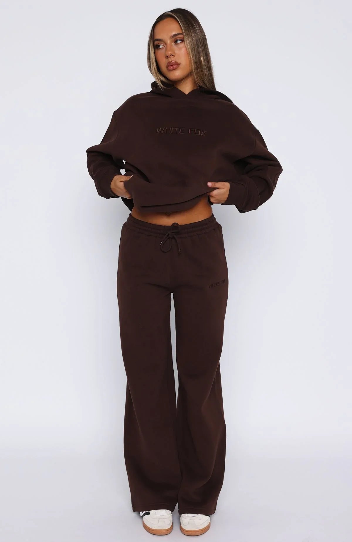 Stay Lifted Wide Leg Sweatpants Bitter Chocolate